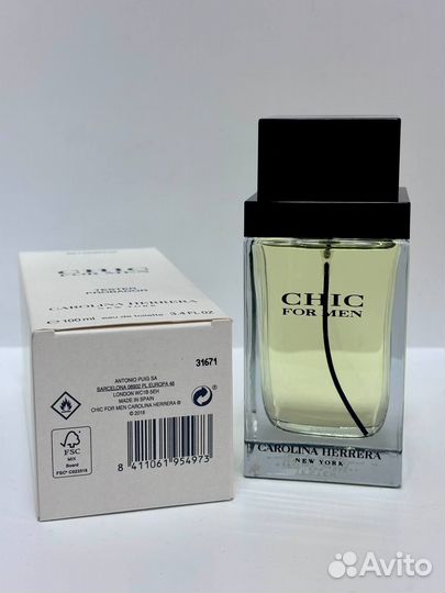 Carolina Herrera chic for men edt 100 тестер