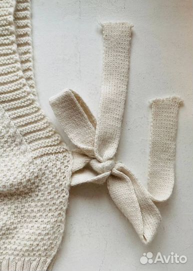 Манишка вязаная женская на завязках