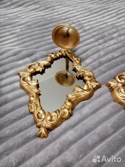 Зеркало с подсвечником винтаж. 2шт