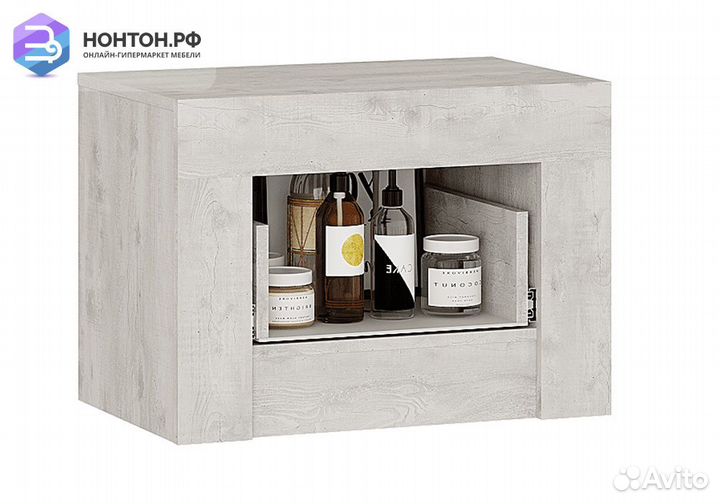 Тумба прикроватная Леонардо бетон пайн светлый / г