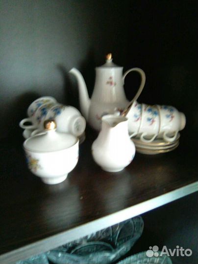 Немецкий Кофейный фарфоровый сервиз Graf hennebe