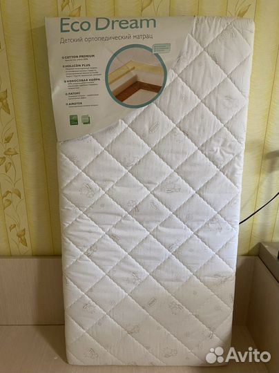 Матрас детский 120 60 plitex кокосовый наматрасник