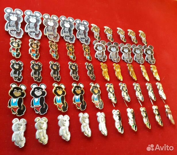 Набор значков Олимпиада 80. Мишка олимпийский