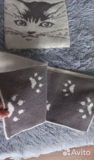 Комплект Шапка и шарф на девочку до 11 лет