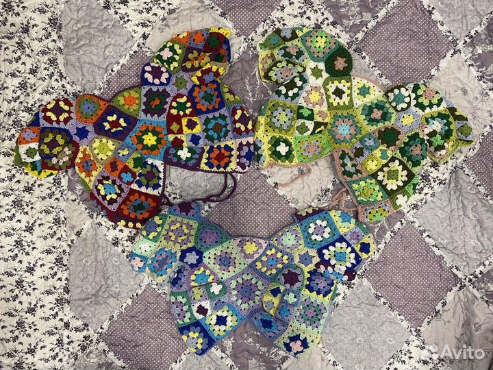 Вязаный летний топ из квадратов Pinterest