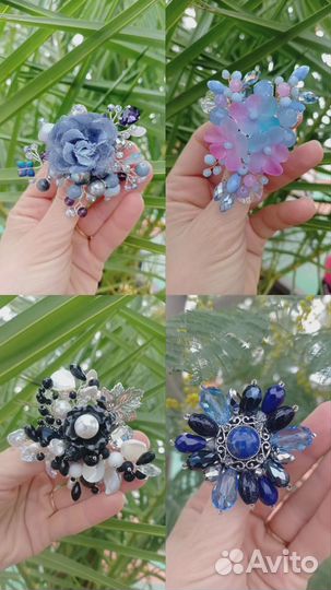 Брошь авторская из камня