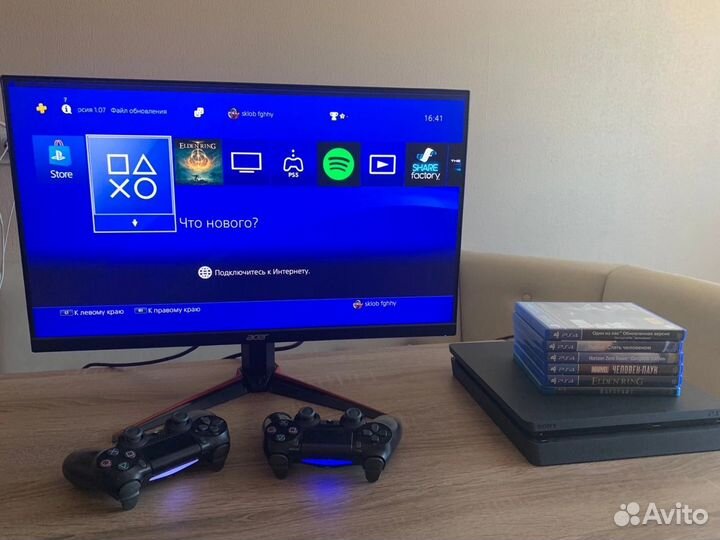 Sony PlayStation 4 slim 1000gb 2 геймпада