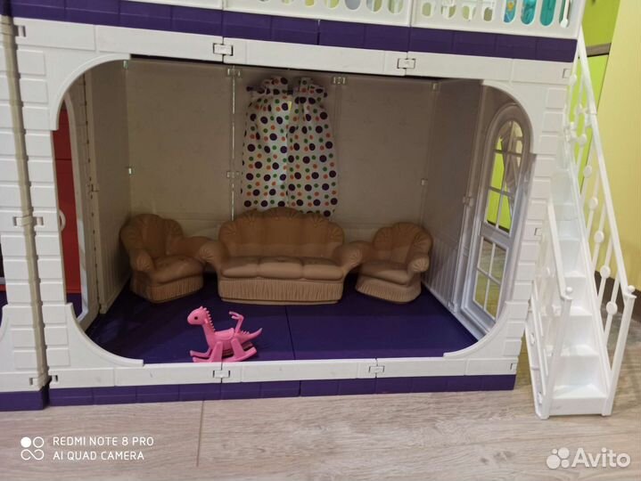 Домик кукольный для куклы Барби с мебелью