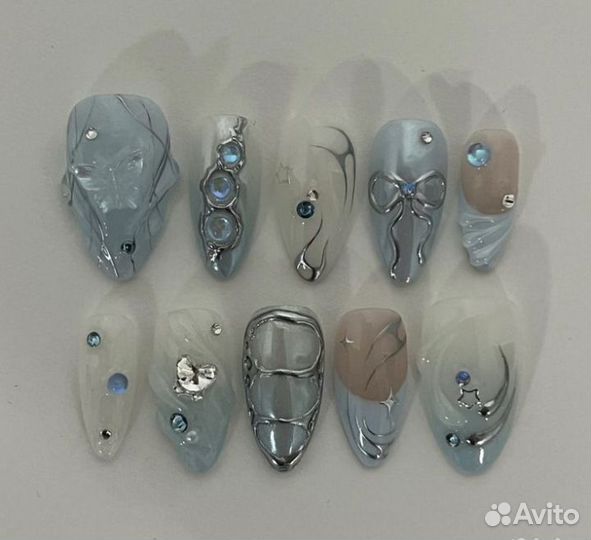 Накладные ногти типсы с дизайном
