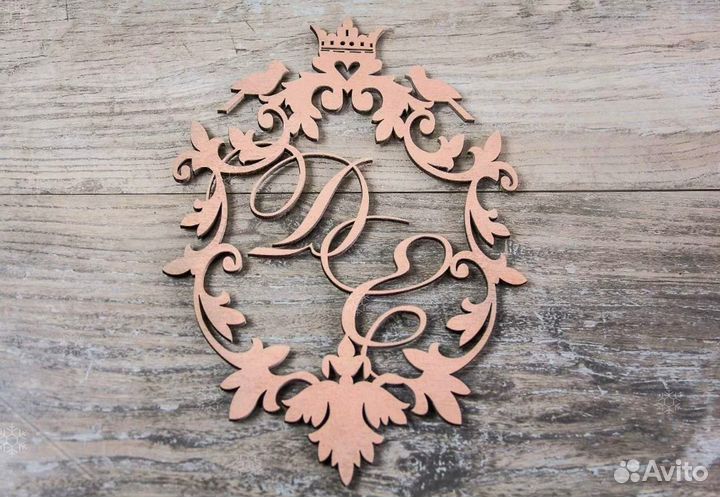 Монограмма на свадьбу (размер любой)