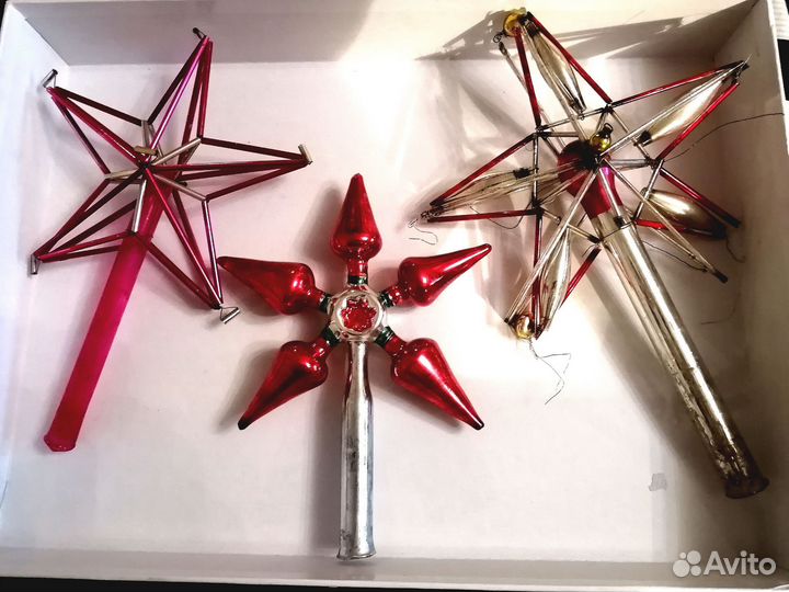 Елочные игрушки СССР, шишки, звезды, птицы, звери