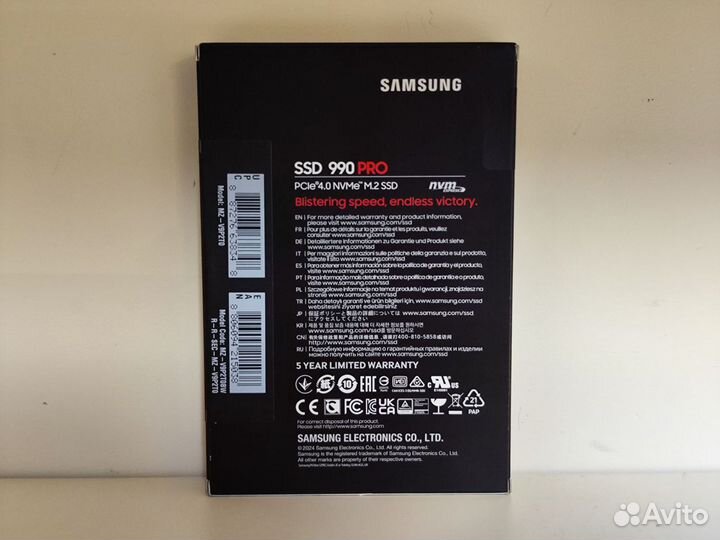 Новый SSD Samsung 990 Pro 2TB оригинал, гарантия