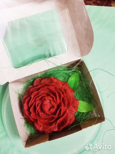 Мыло ручной работы роза, очень нежное и ароматное