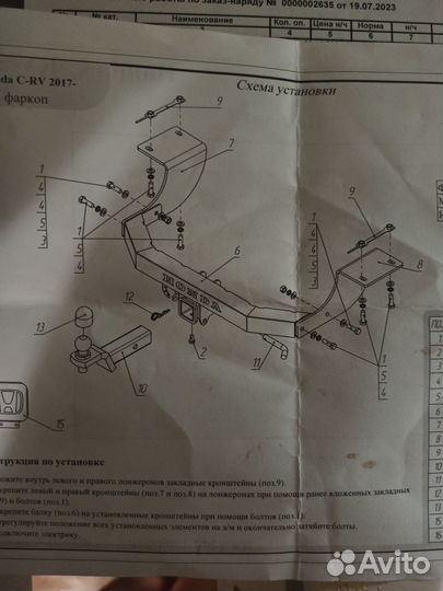 Фаркоп TCU 00116 на Honda CR-V 5 2017-2022
