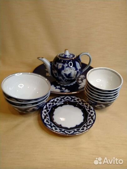 Чайный сервиз с пиалами восточный орнамент