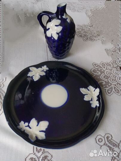 Кобальтовая глазурь Набор кувшин и тарелка