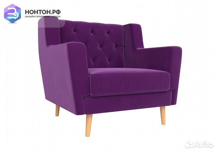 Кресло Брайтон Люкс микровельвет фиолетовый