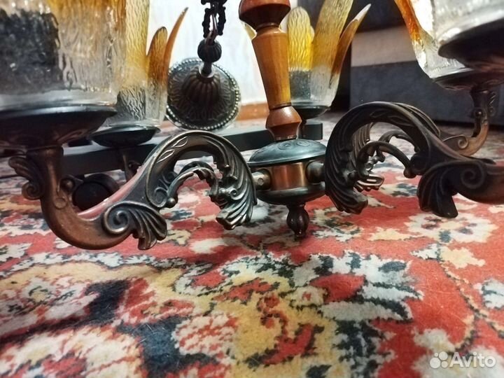 Бронзовая люстра СССР 