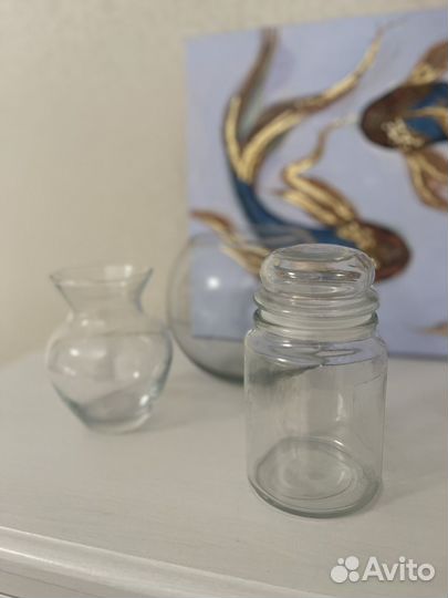 Новая стеклянная ваза, баночка 500 мл, аквариум
