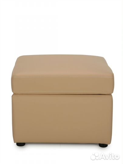 Пуф Beneli квин, бежевый, экокожа, с ящиком для хр