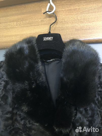 Шуба натуральная, отделка норка