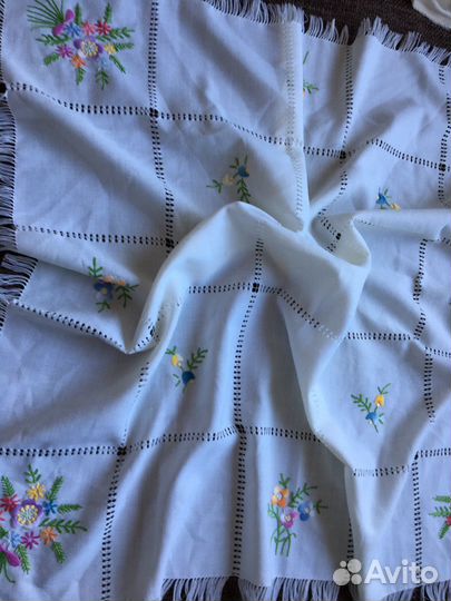 Скатерть винтаж лен хлопок Италия