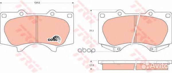 Колодки тормозные toyota LC 120 4.0/3.0D/mitsub