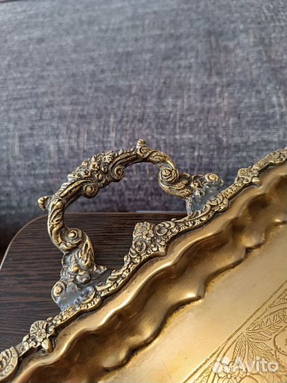 Поднос и чаша латунь СССР