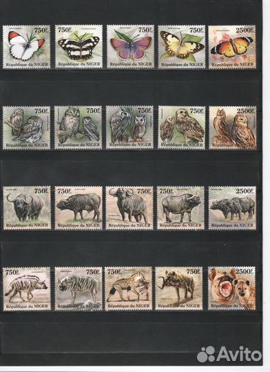 Нигер. Марки. Животные, фауна