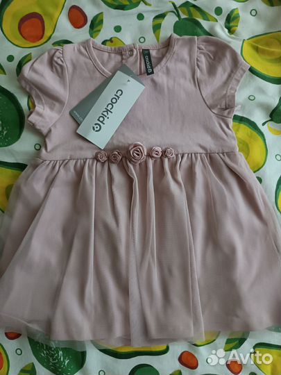 Платье - боди для новорожденной девочки 74