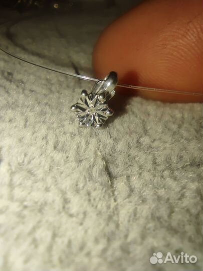 Серебряный чокер колье с бриллиантом