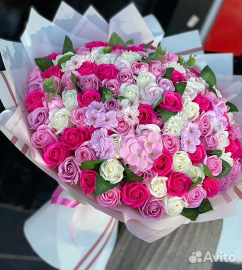 Розы,мыльные цветы букеты