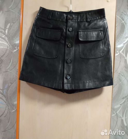 Юбка-шорты из искусственной кожи, р. 42-44
