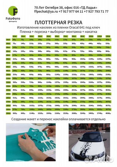 Наклейки на авто от 1 часа