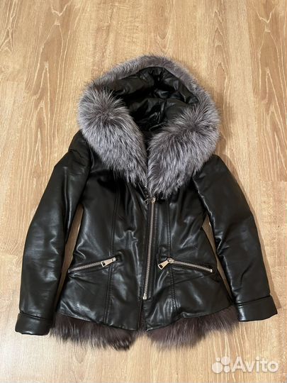 Кожаная куртка зимняя женская