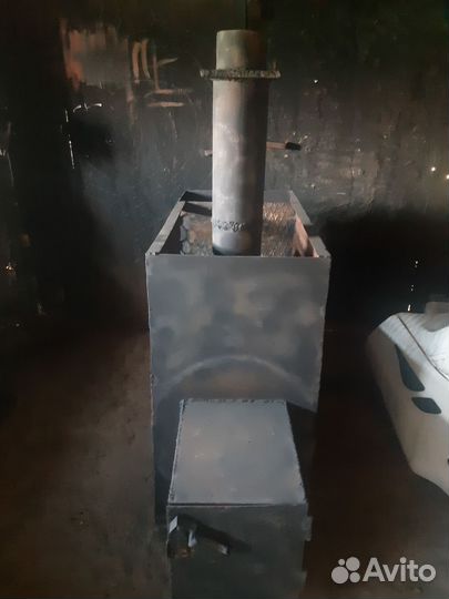 Печь для бани из 530 трубы с баком