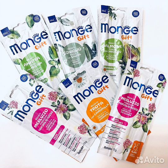 Лакомства Monge Gift (Монж) для кошек, в асс