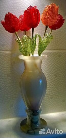 Тюльпаны цветы из бисера в подарок женщине