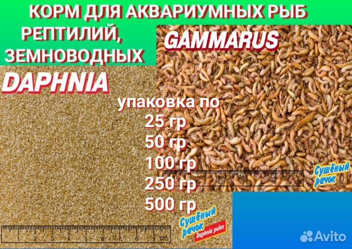 Корм для аквариумных рыбок, рептилий, земноводных