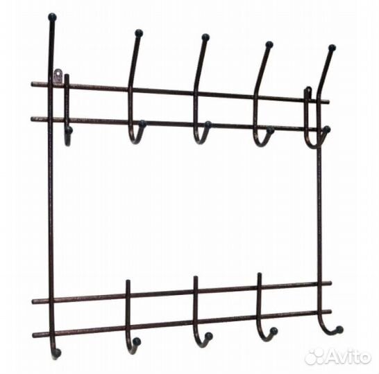 Вешалка настенная 10-рожковая металлическая