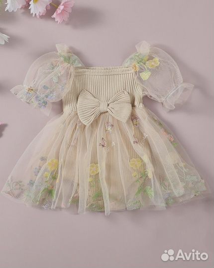Платье на девочку 80 новое праздничное