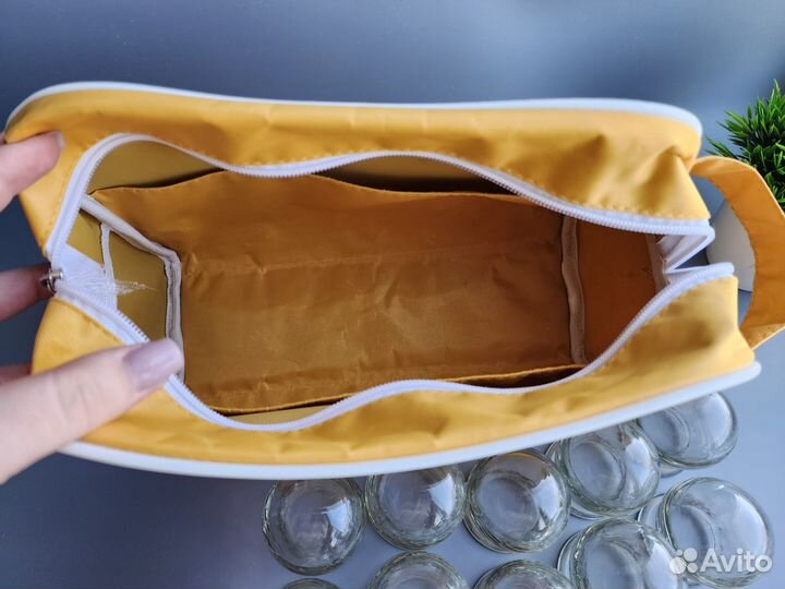 Банки вакуумные стеклянные для массажа+косметичка