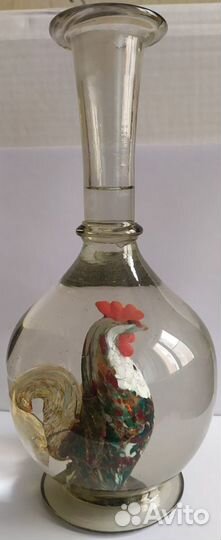 Графин антиквар до 1917г с петухом мальцов стекло