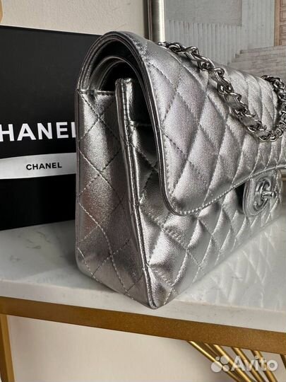 Сумочка Chanel flap 2.55 gold/silver