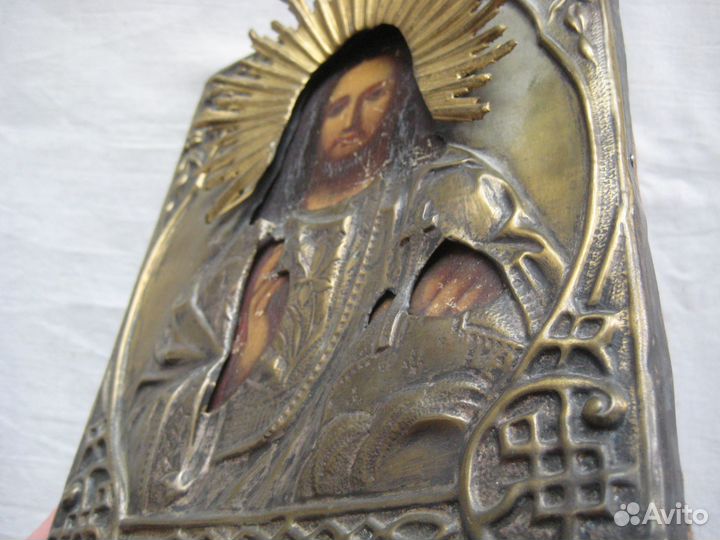 Икона Господь Вседержитель и Серафим Саровский