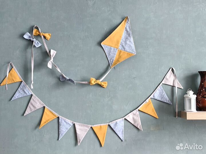 Гирлянда из флажков текстильная