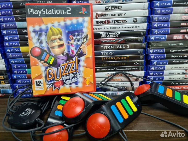 Buzz the pop quiz + Контроллеры для PS2