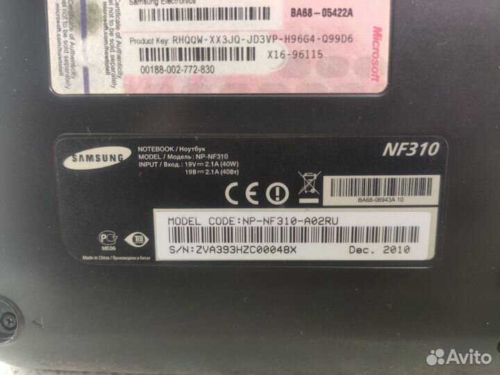 Корпус от Samsung NP-NF310