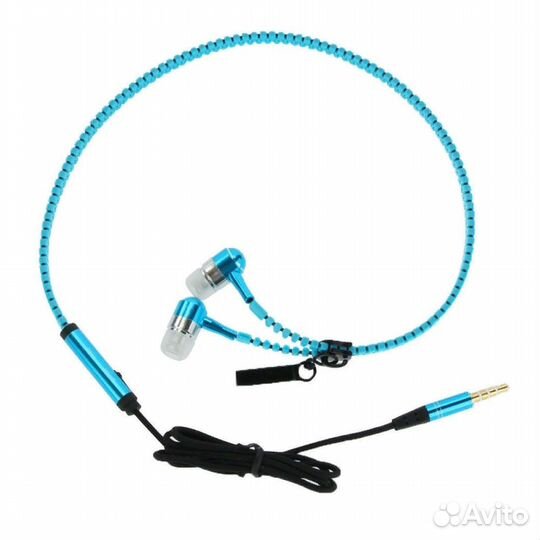 Гарнитура Zipper Earphones (голубой)