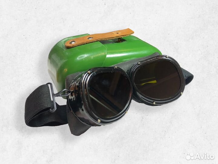 Очки газосварщика винтаж кожа